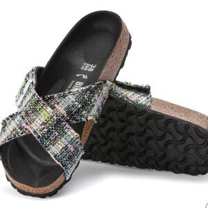 Birkenstock Siena Synthetic Material/Textile Cross-Over Slide Sandals